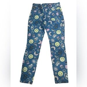 Place Blue Emoji Print Pajama Bottoms